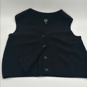 GAP Women's V-Neck Black Sweater Vest